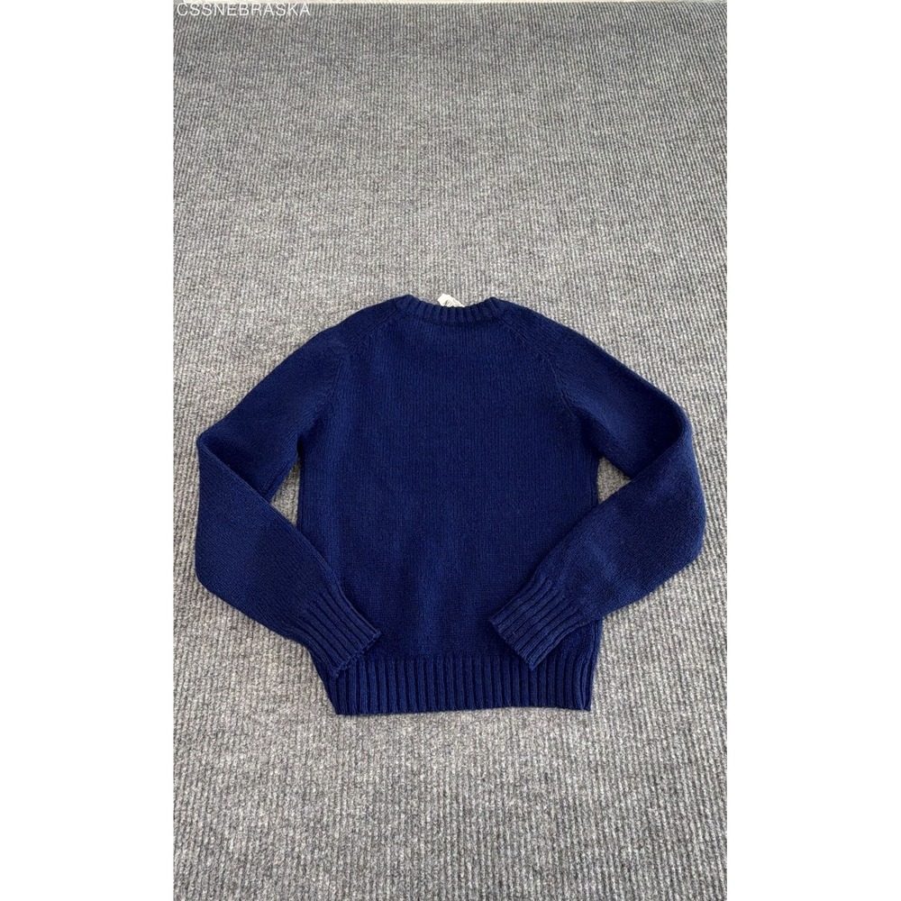 Vintage 90s Glen Kaylin Women's Navy Shetland Wool Crewneck Sweater Sz S - Picture 7 of 7